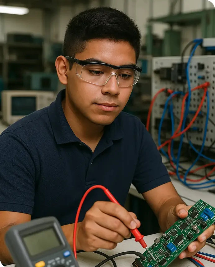 Estudiante trabajando